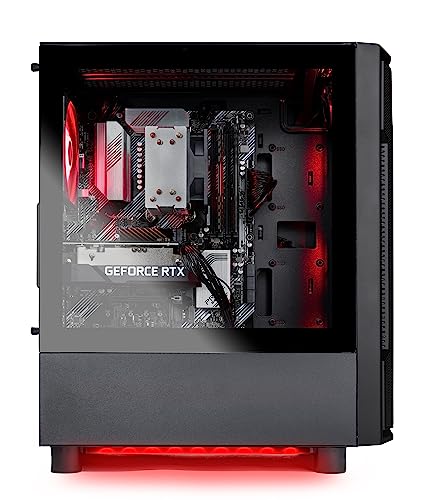 Skytech Nebula Gaming PC Desktop, Ryzen 5 5600 3.5 Ghz (4.4GHz Turbo Boost), NVIDIA RTX 3050 6GB GDDR6, 1TB SSD, 16GB DDR4 RAM 3200, 650W Gold PSU