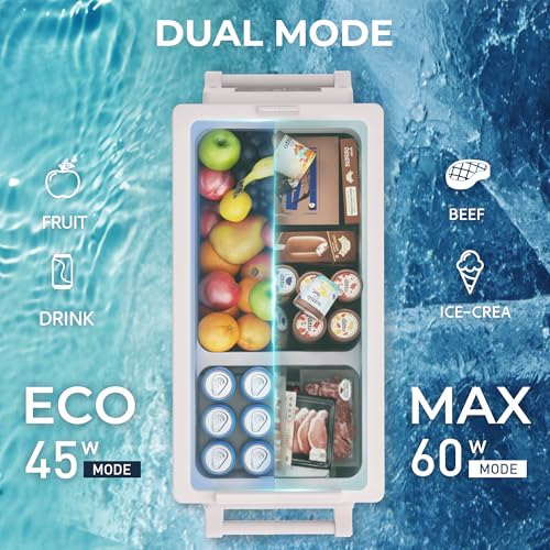 EUHOMY 12 Volt Refrigerator, 19QT(18L) Compressor Electric Cooler APP Control, Car Fridge -4�H~68�H, Portable Refrigerator 12/24V DC 110-240V AC