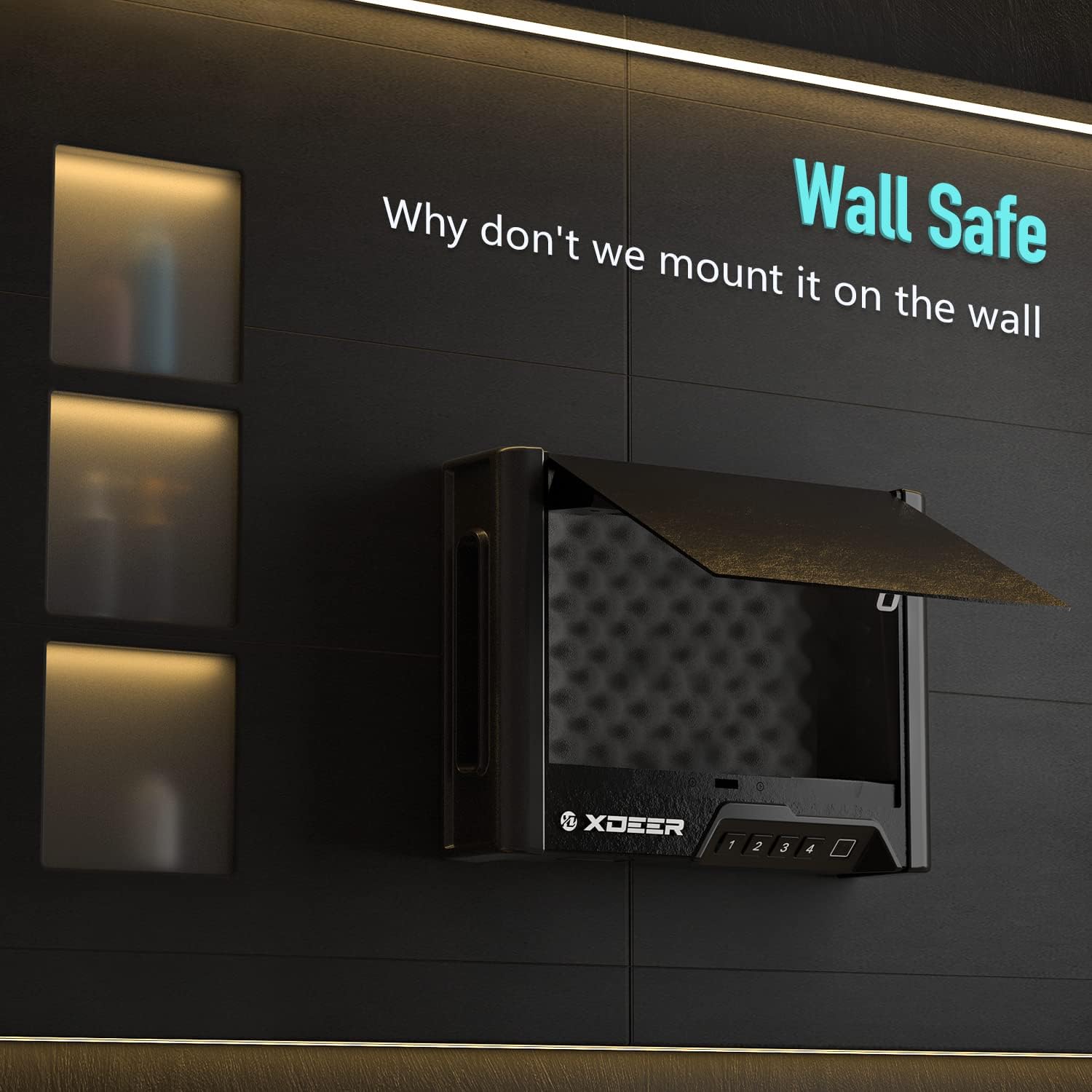 XDeer S10 Biometric Gun Safes for Pistols - California DOJ Certified Quick-Access Handgun Safe with Upgraded Fingerprint & Keypad