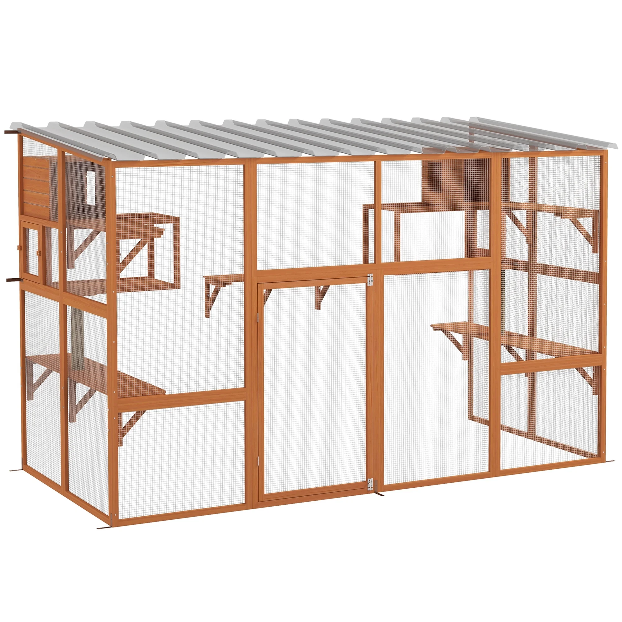 PawHut Catio Playground Cat Window Box Outside Enclosure w/ Scratching Post - Radiant Selections
