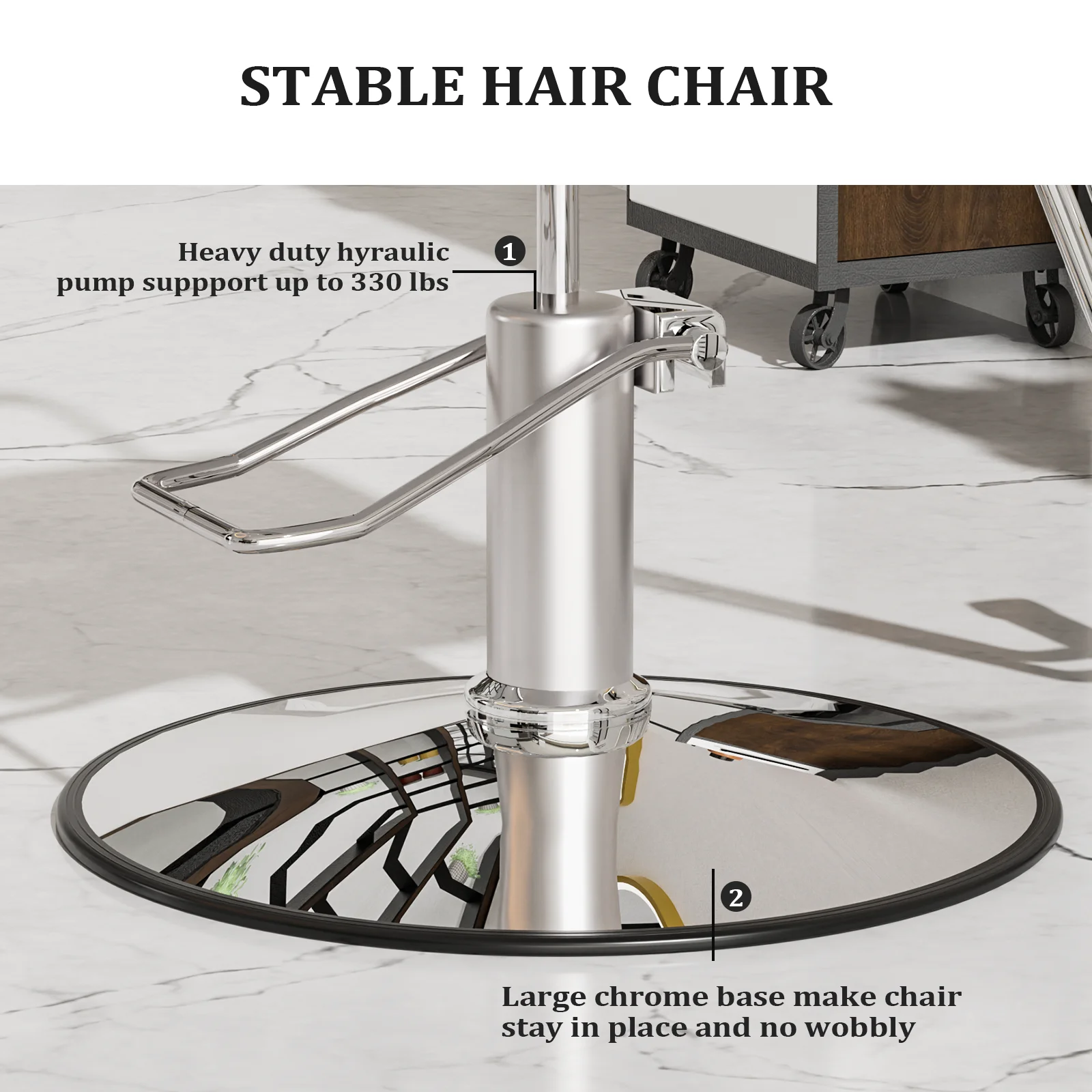 OmySalon Salon Chair Heavy Duty for Stylist, Barber Chair Pink 360 Degree Swivel, Hydraulic Pump for Hair Cutting