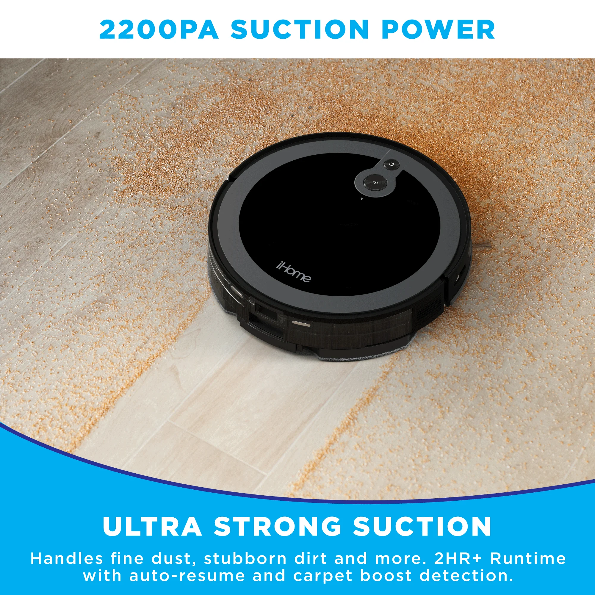 iHome AutoVac Luna Pro New 3-in-1 Robot Vacuum and Vibrating Mop with Auto Empty Base