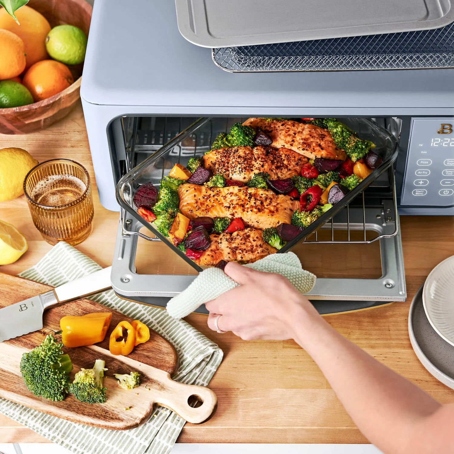 Beautiful Infrared Air Fry Toaster Oven, 9-Slice, 1800 W, Black Sesame by Drew Barrymore