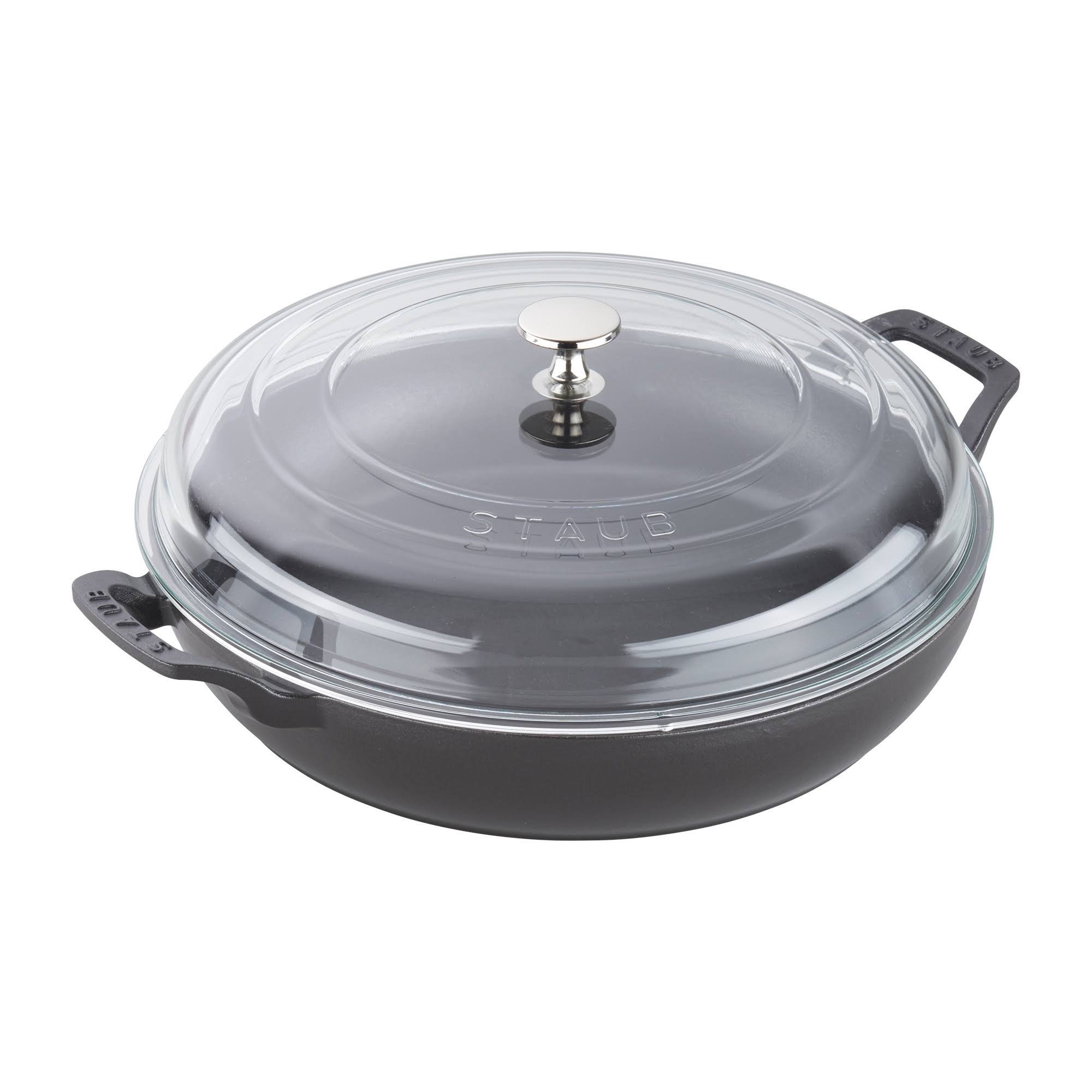 Staub Cast Iron 3.5 Quart Braiser with Glass Lid Matte Black