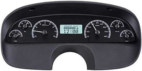 Dakota Digital VHX-94C-CAP-K-W Compatible with 1994-96 Chevy Caprice/Impala SS VHX Gauge Instrument System Black Alloy White Backlighting