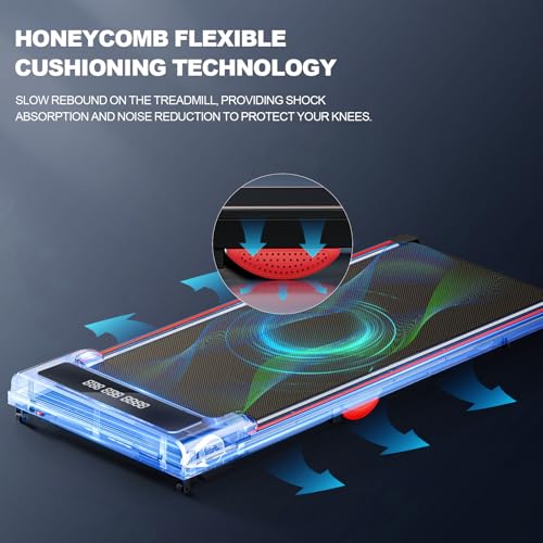 GORISE Walking Pad, Under Desk Treadmills for Home, Walking Pad with Incline, Treadmills with Remote Control APP LED Display