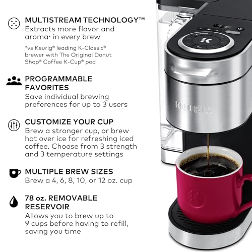 Keurig K-Supreme Plus Single Serve K-Cup Pod Coffee Maker, MultiStream Technology, Customizable Strength and Temperature Settings, Programmable