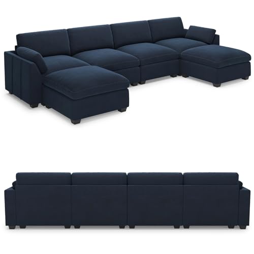 Belffin Extra Large Modular Sectional Sofa,106.3" 4-Seater L Shaped Couch,Velvet Convertible Sectional Couches for Living Room