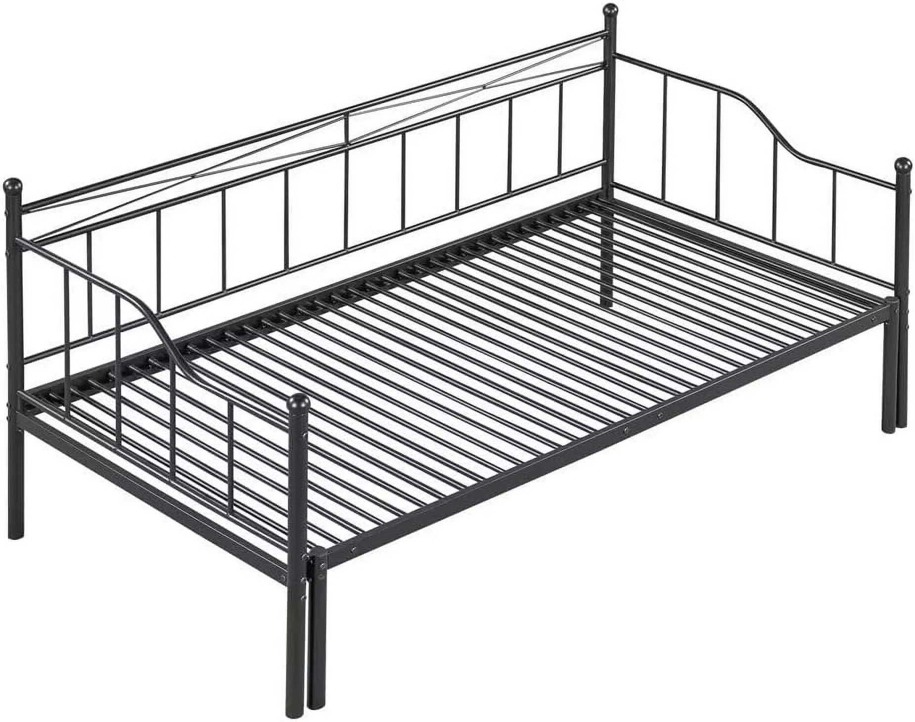 Metal Daybed with Trundle, Twin Size Daybed Frame with Heavy Duty Slats, Modern Space Saving Sofa Bed for Bedroom Living Room