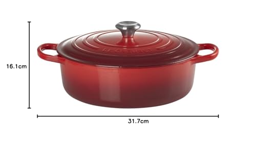 Le Creuset Enameled Cast Iron Signature Round Wide Dutch Oven, 6.75 qt., Cerise