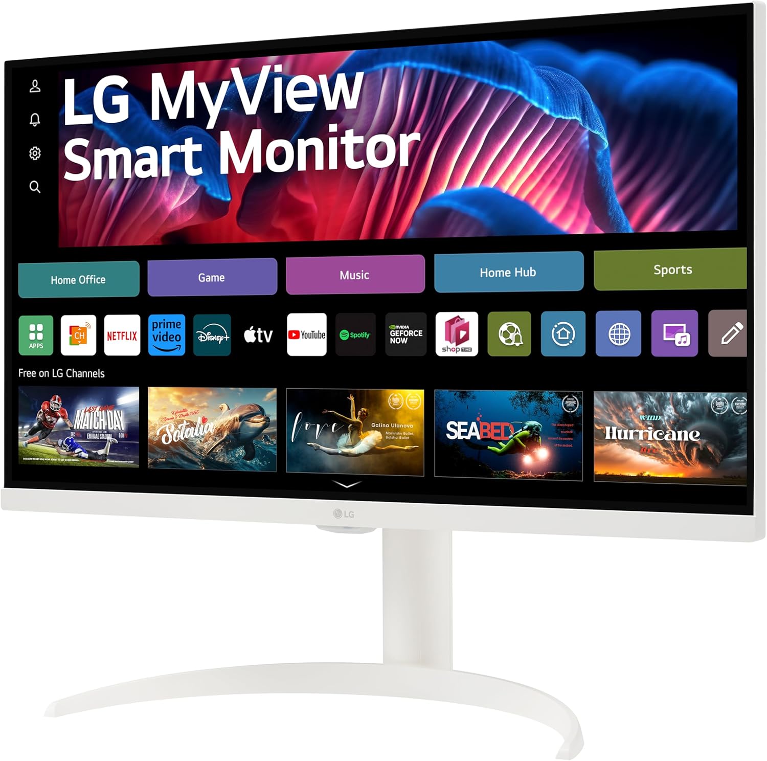 LG 27SR75U-W MyView 27 inch 4K UHD (3840x2160) IPS HDR10 USB Type-C 65W PD Smart Monitor webOS 23 AirPlay Screen Share Bluetooth ThinQ App Built-in