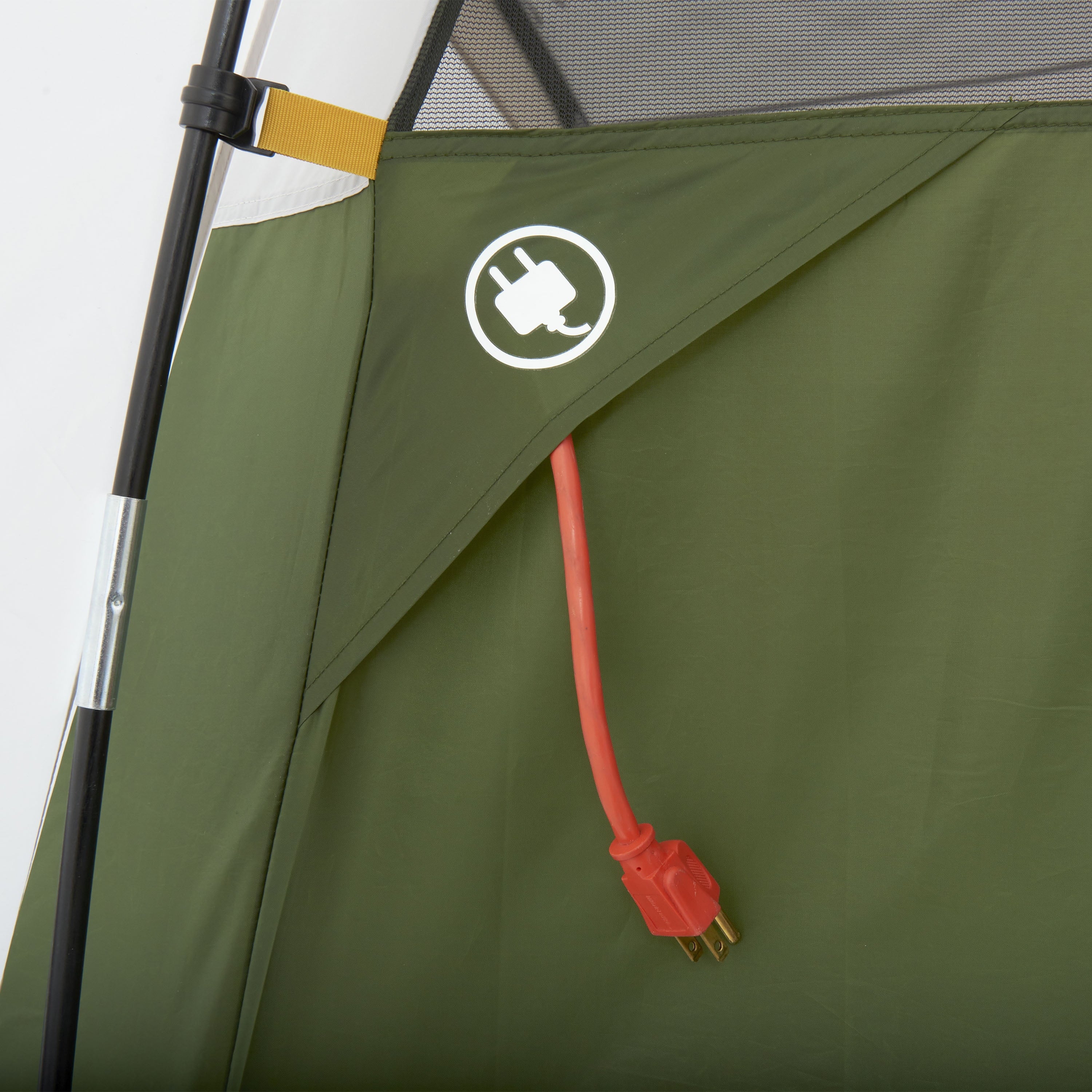 Slumberjack Riverbend 10-Person, 3-Room, Hybrid Dome Tent, Off-White / Green, with Full Fly
