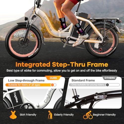 Folding Electric Bike for Adults with Peak 1000W Motor, 48V 20AH Battery up to 30MPH 80 Miles, 20" Fat Tire All Terrain Ebike