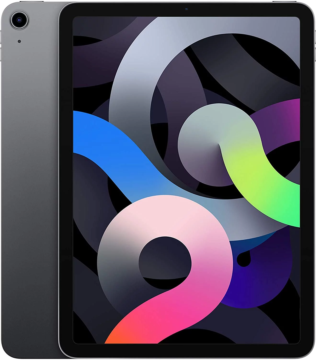 Restored Apple iPad Air 4 A2324 (WiFi + Cellular Unlocked) 256GB Space Gray w/ Pre-Installed Tempered Glass (Refurbished) - Curated Treasures Market