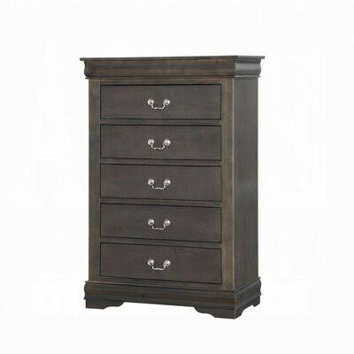 Henton 5 Drawer Chest Canora Grey Color: Dark Gray