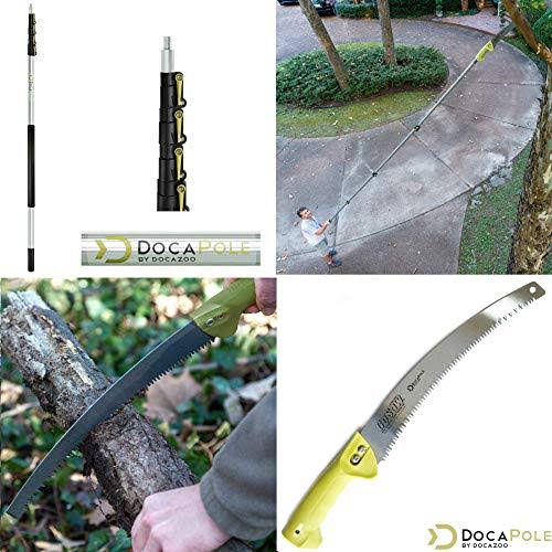 DocaPole 7-30 Foot Telescopic Extension Pole + Pruning Saw - GoSaw Attachment