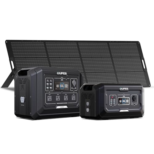 OUPES Mega 1 Portable Power Station 2000W (4500W Peak), 1024Wh LiFePO4 Battery Generator with 1400W AC Charging & 800W Solar Charging