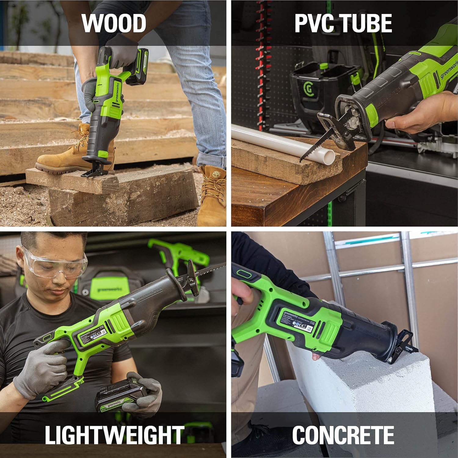 Greenworks 24V Reciprocating Saw, Tool Only Pack of 2