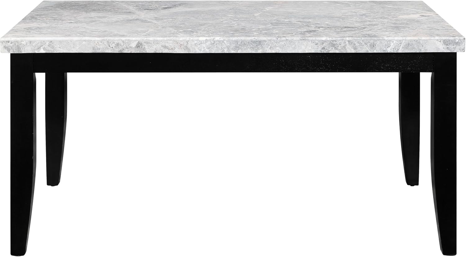 Acme Hussein Rectangular Marble Top Dining Table in Black