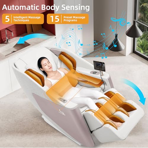 MassaMAX 2025 A305 Massage Chair Full Body, Zero Gravity SL-Track Shiatsu Massage Recliner Chair with Heat, AI Control
