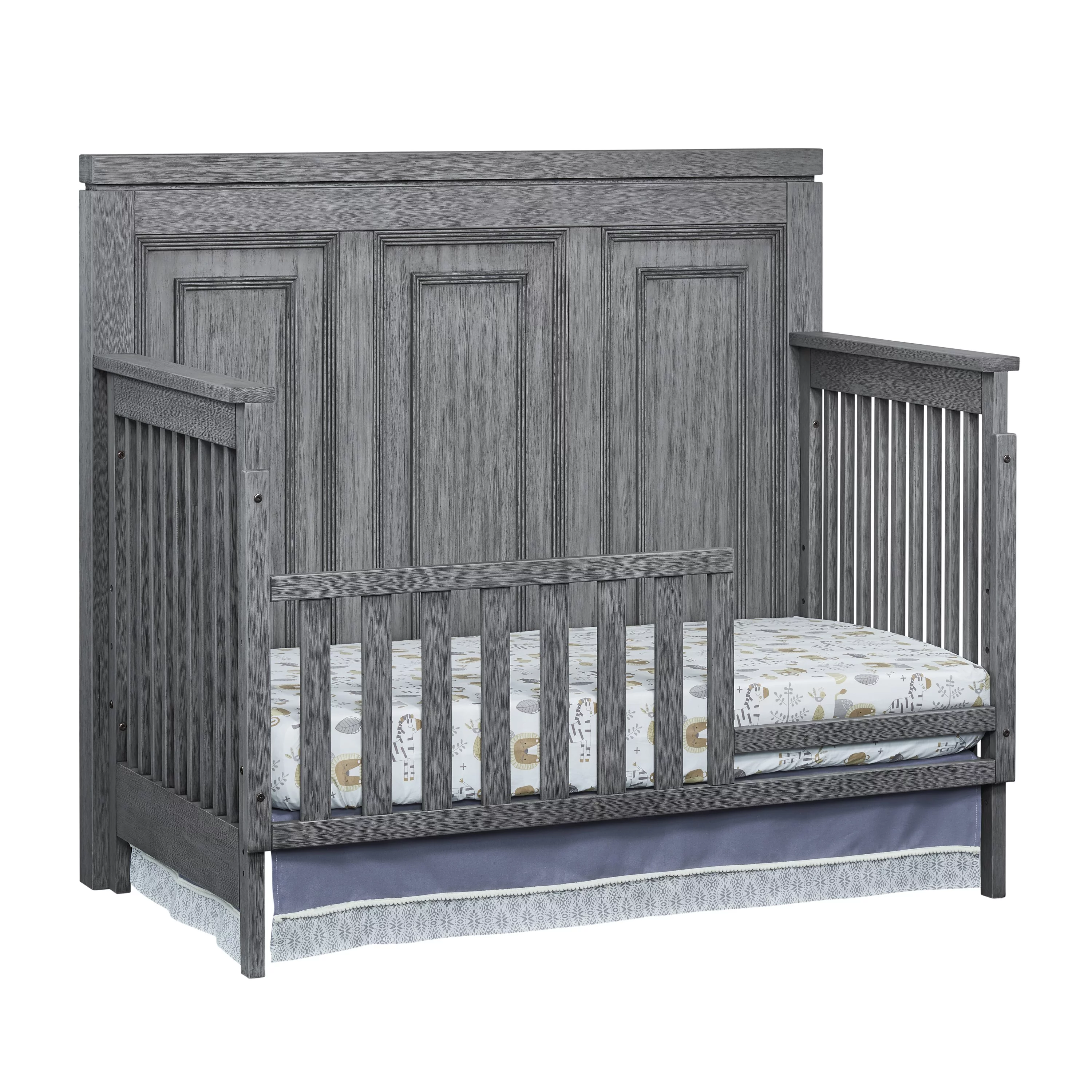 Soho Baby Manchester 4-in-1 Convertible Crib, Rustic Gray, GreenGuard Gold Certified