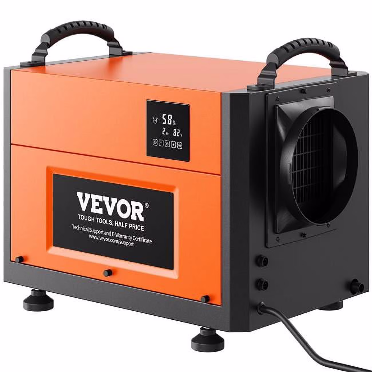 Vevor  125 Pints Commercial Dehumidifier with Drain Hose for Crawl Spaces, Basements Warehouse & Job Sites