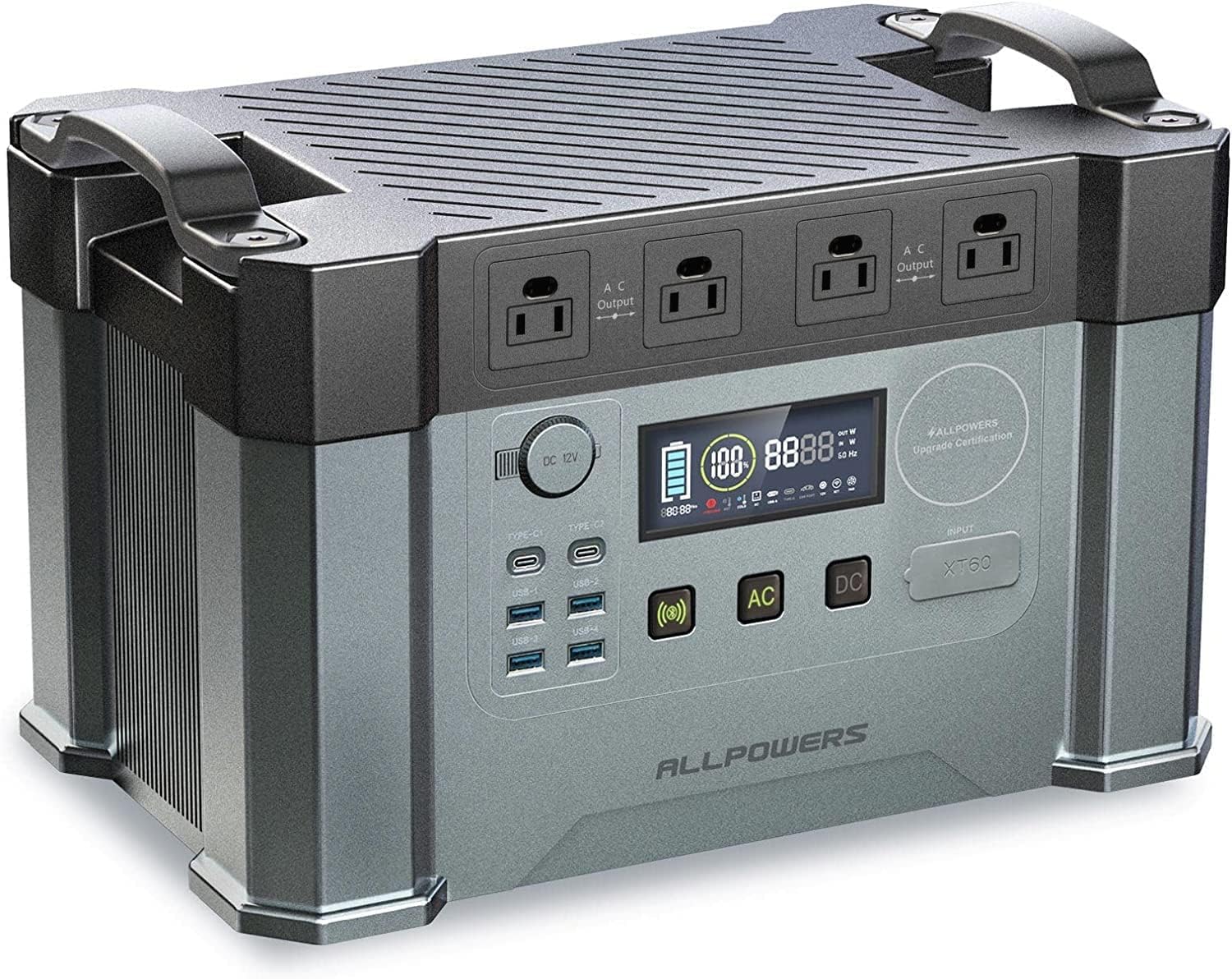 ALLPOWERS 2000W Portable Power Station 1500Wh MPPT Solar Generator with 4 AC Outlets 900W Input Home Backup Battery for Outdoor Camping RV Emergency