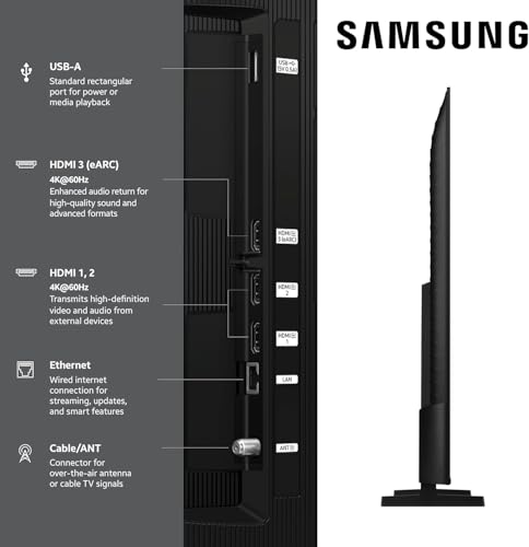 Samsung 43-Inch Q7F Series QLED 4K UHD Smart TV &ndash; HDR10+, Alexa Build-in, Bluetooth w/ 12 Month CPS Protection Plan, AUX HDMI Cable