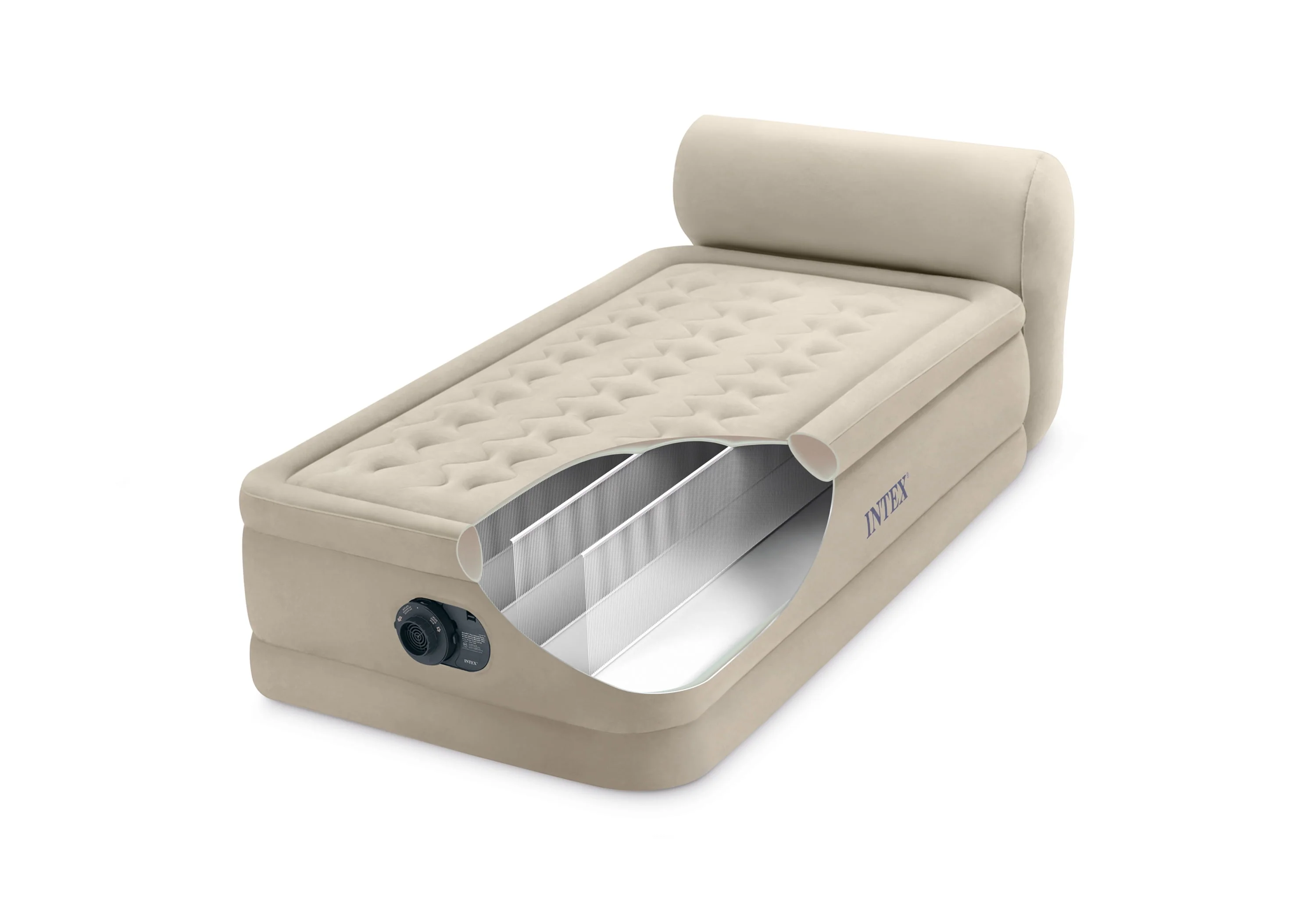 Intex Durabeam Headboard 18 Queen Air Mattress with Built-in Pump