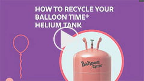 Balloon Time 9.5in Standard Helium Tank Kit (Includes 30 Assorted Latex Balloons and White Ribbon)