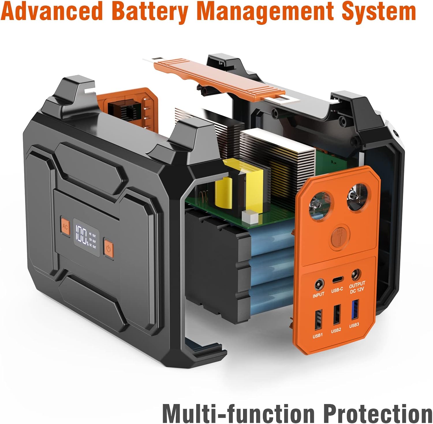 Portable Power Station 300W,Solar Outdoor Generators 280Wh/75000mAh,Lithium Battery Backup Power Source with Flashlight