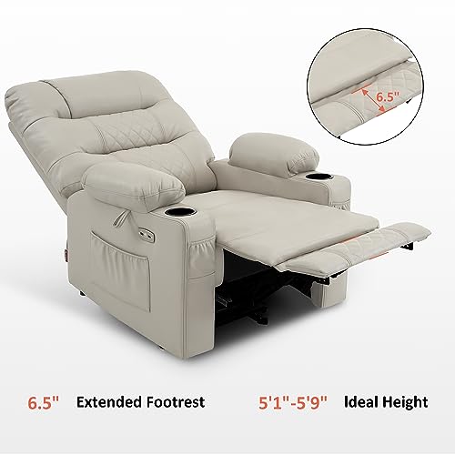 MCombo Zero Gravity Power Recliner Chair with Heat and Vibration Massage, Reclining Chair with USB Ports, Cup Holders for Living Room
