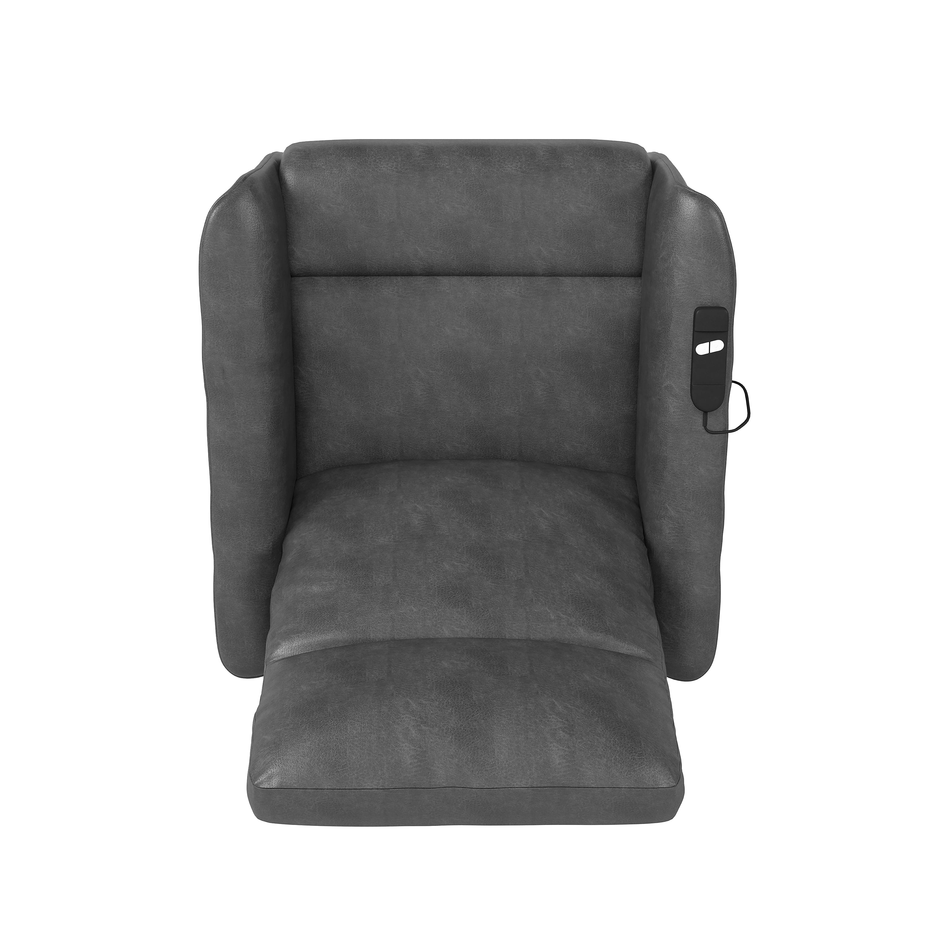Homesvale Rowan Power Recline and Lift Chair, Gray Faux Leather