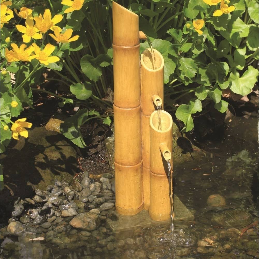 Aquascape 3-tier Pouring Bamboo Fountain with Pump, Yellow