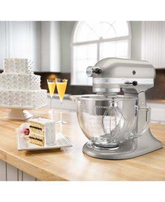 KitchenAid KSM155GBEB Artisan Design Series Electric Blue 5 Quart Stand Mixer with Glass Bowl