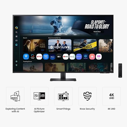 Samsung 43&rdquo; Smart Monitor M7 (M70F) 4K UHD Display, Samsung Vision AI, Smart TV Apps, Gaming Hub, USB-C, HDMI and USB-A, Black, LS43FM702UNXZA