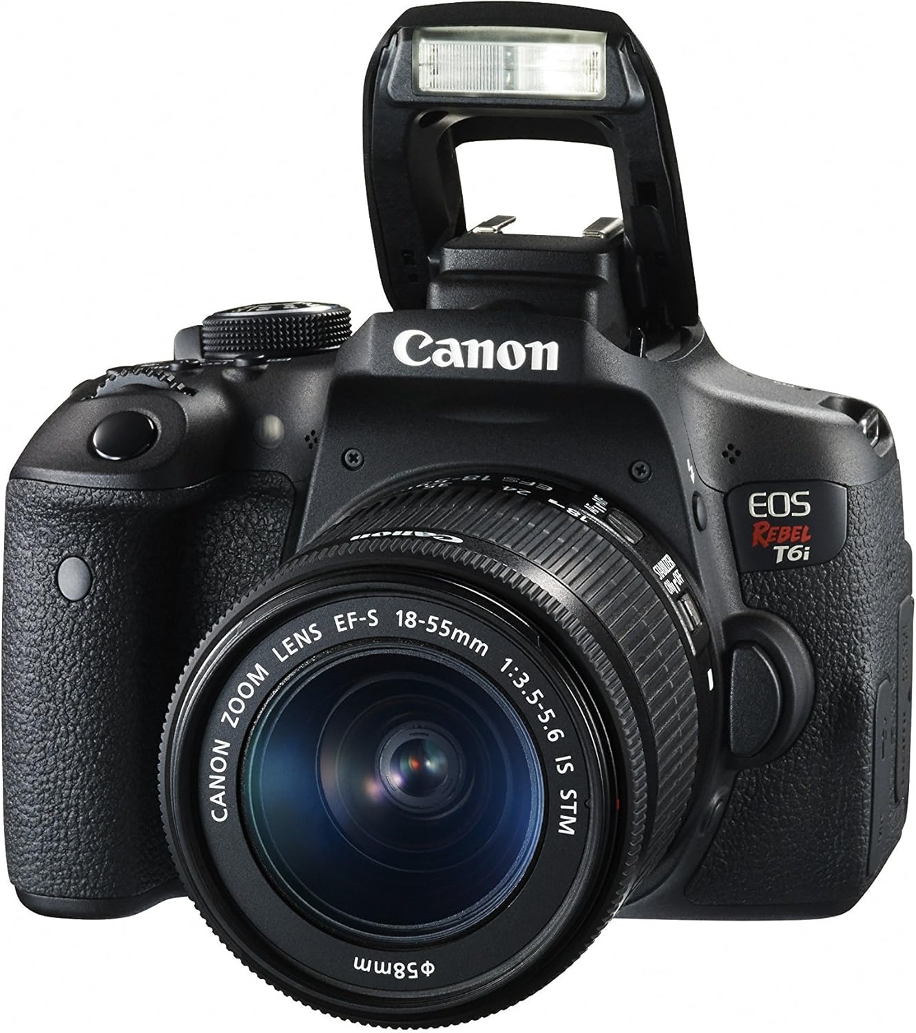 Canon EOS Rebel T6i Digital SLR with EF-S 18-55mm IS STM Lens - Wi-Fi Enabled (Renewed) With 2 Year Warranty