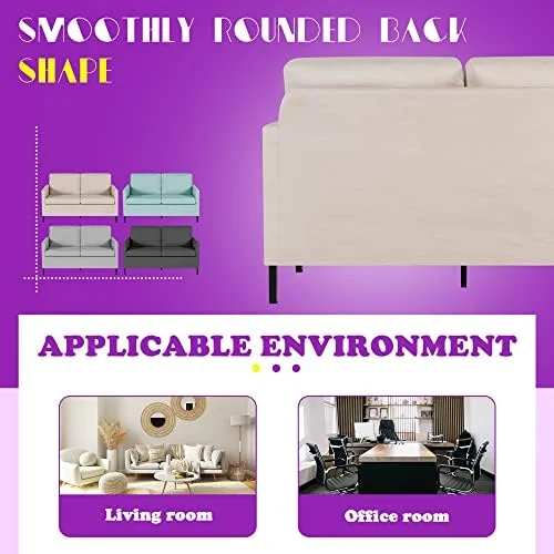 RUNFAYBIU Fabric Modern Small Loveseat Sofa Couch for Living Room  51"
