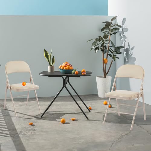 Sweetcrispy Folding Chair 12 Pack, Leather Padded Folding Chairs, Sturdy Metal Foldable Chairs, Easy to Use and Store, Outdoor and Indoor, for Home