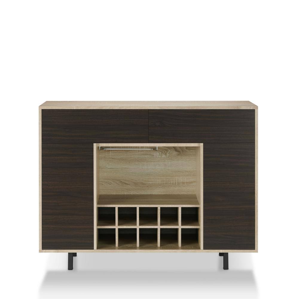 Furniture of America Tarian 10-Bottle Natural Oak Buffet Server