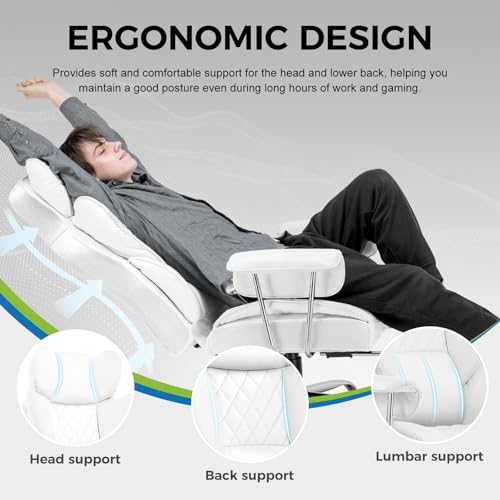 GTRACING Gaming Chair,Office Chair with Pocket Spring Lumbar Support