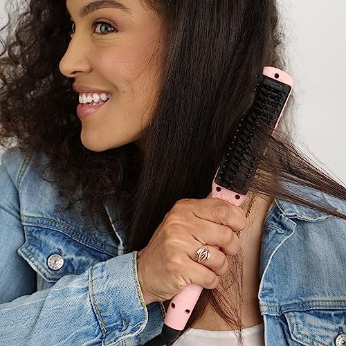 Calista Triangl Pro Heated Detailer Brush, Smoothing, Anti-Frizz Professional Heat Styling Brush, Burn-Free Firm Bristles