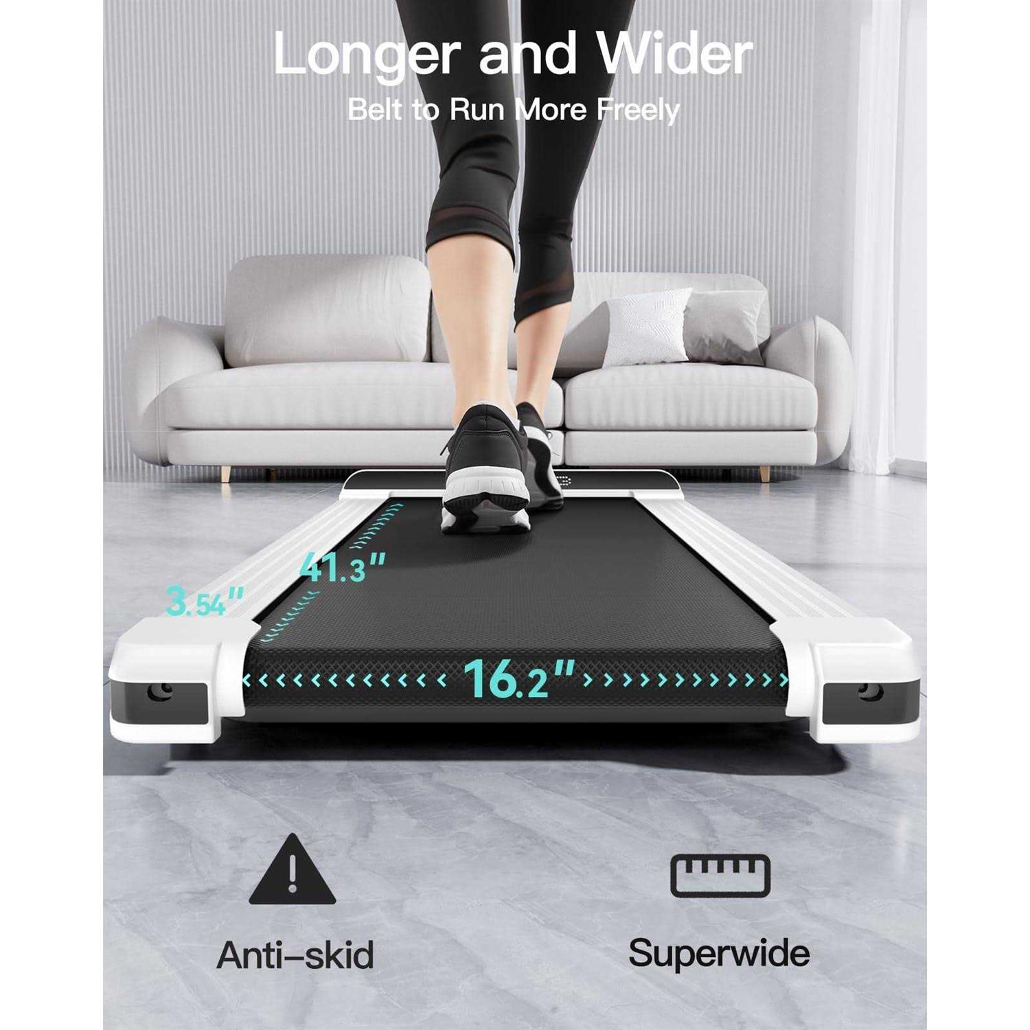 UMAY Under Desk Treadmill with Foldable Wheels Portable Walking Jogging Machine Flat Slim Treadmill - Sports Supplies Online Store
