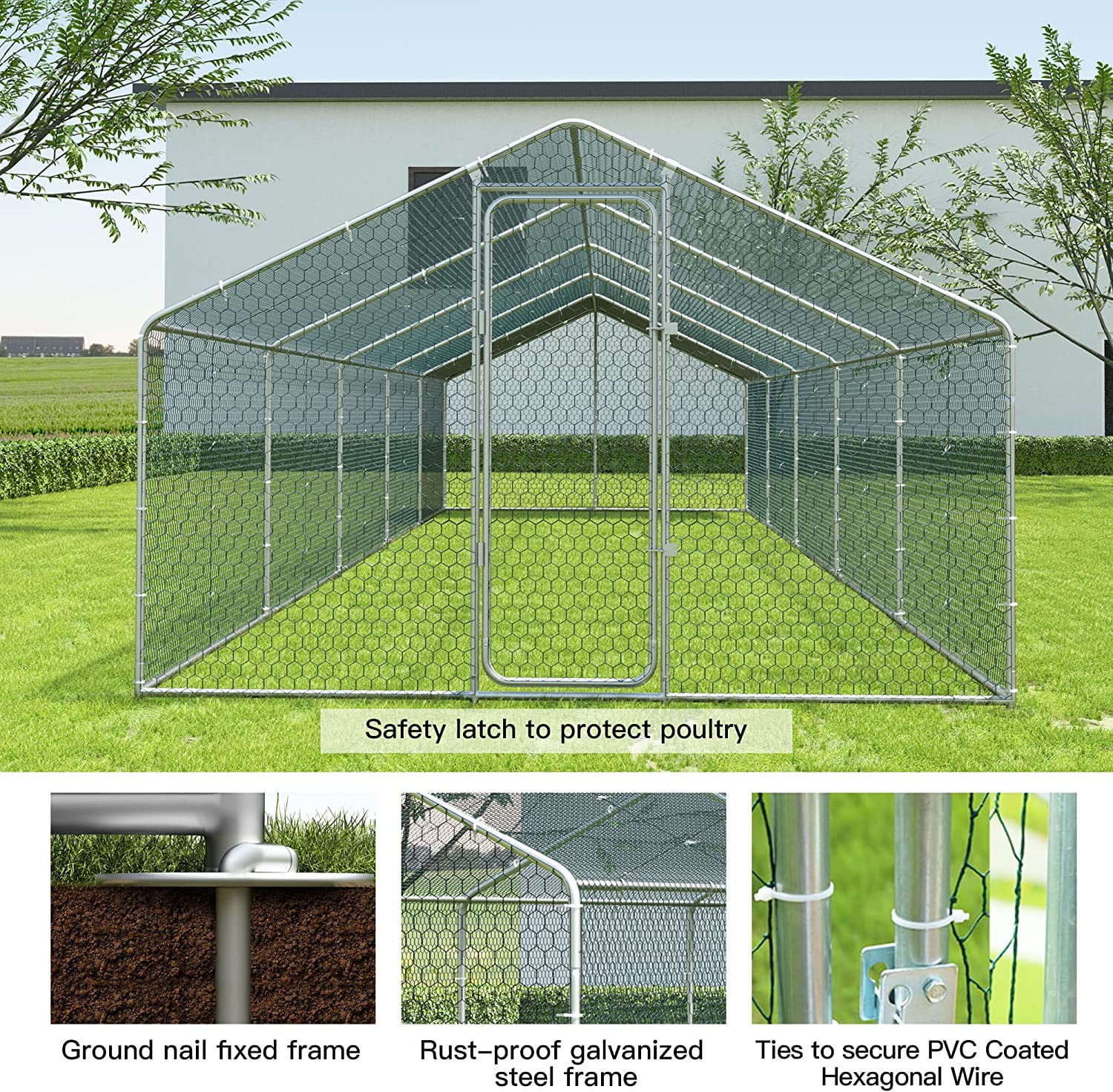 ALAULM Chicken Coops Large Metal Chicken Coops