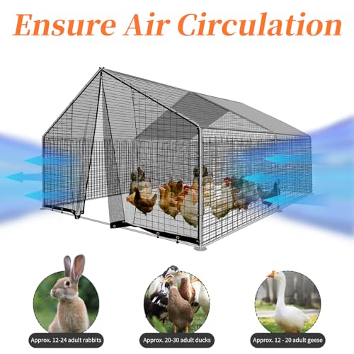 Large Chicken Coop Kit - Waterproof Enclosure with Extension Run for Yard/Outdoor Family Use by Pet Lovers Houses Chickens/Ducks 13.12x9.8x6.6 Ft