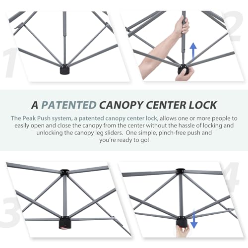 EAGLE PEAK 13x13 Straight Leg Pop Up Canopy Tent Instant Outdoor Canopy Easy Single Person Set up Folding Shelter w/Auto Extending Eaves 169 Square
