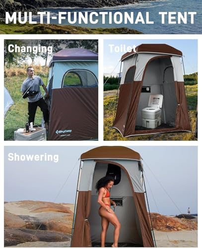 KingCamp Shower Tent, Portable Privacy Tent Outdoor Camping 1/2 Room Toilet Tents with Shower Bag & Dressing Room for Travel Beach Tailgate