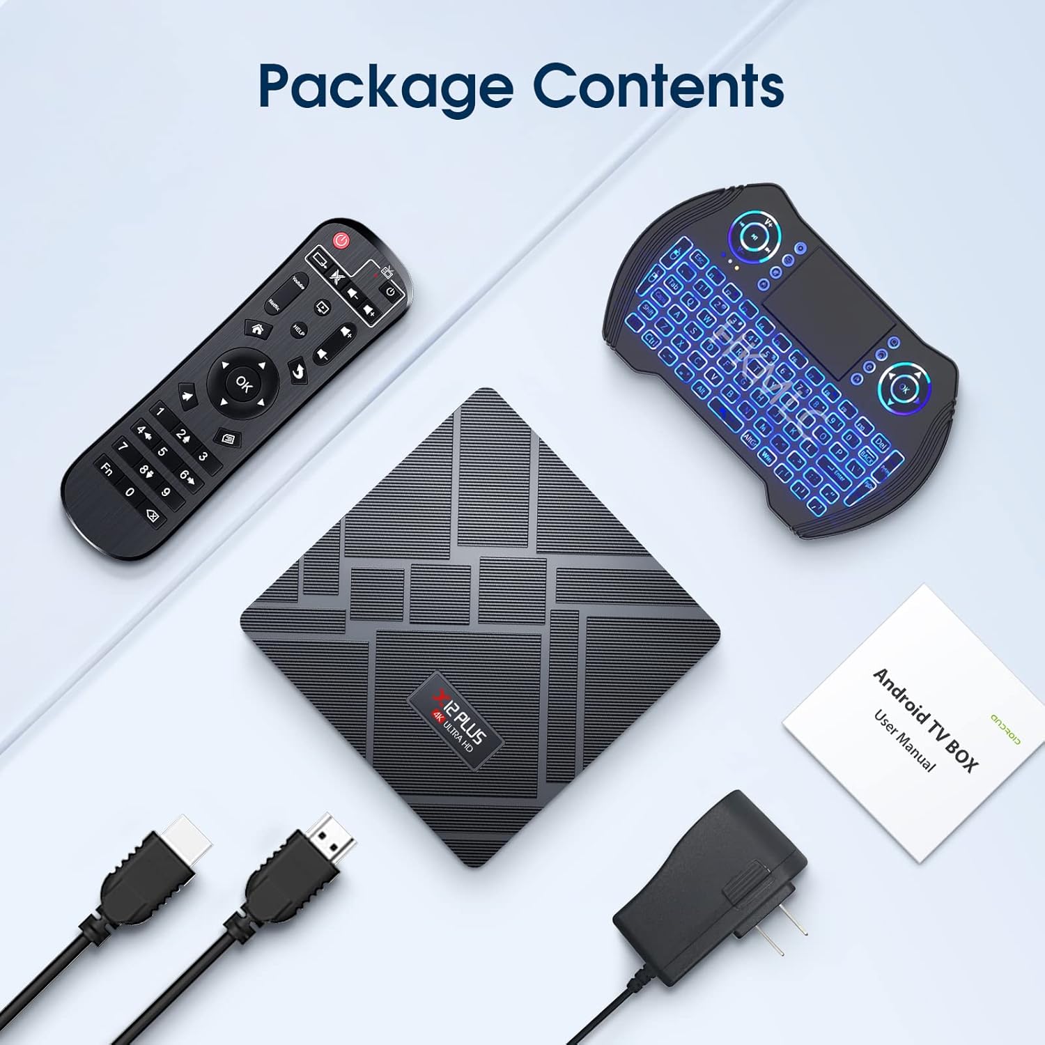 2022 Newest Android TV Box 11.0, X12 Plus Android TV Box 4GB RAM 32GB ROM with RK3318 Quad-Core 64 Bits
