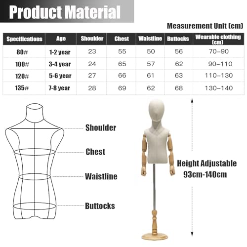 Female Dress Form Kid Dress Form Toddler Clothes Mannequin Torso With Head