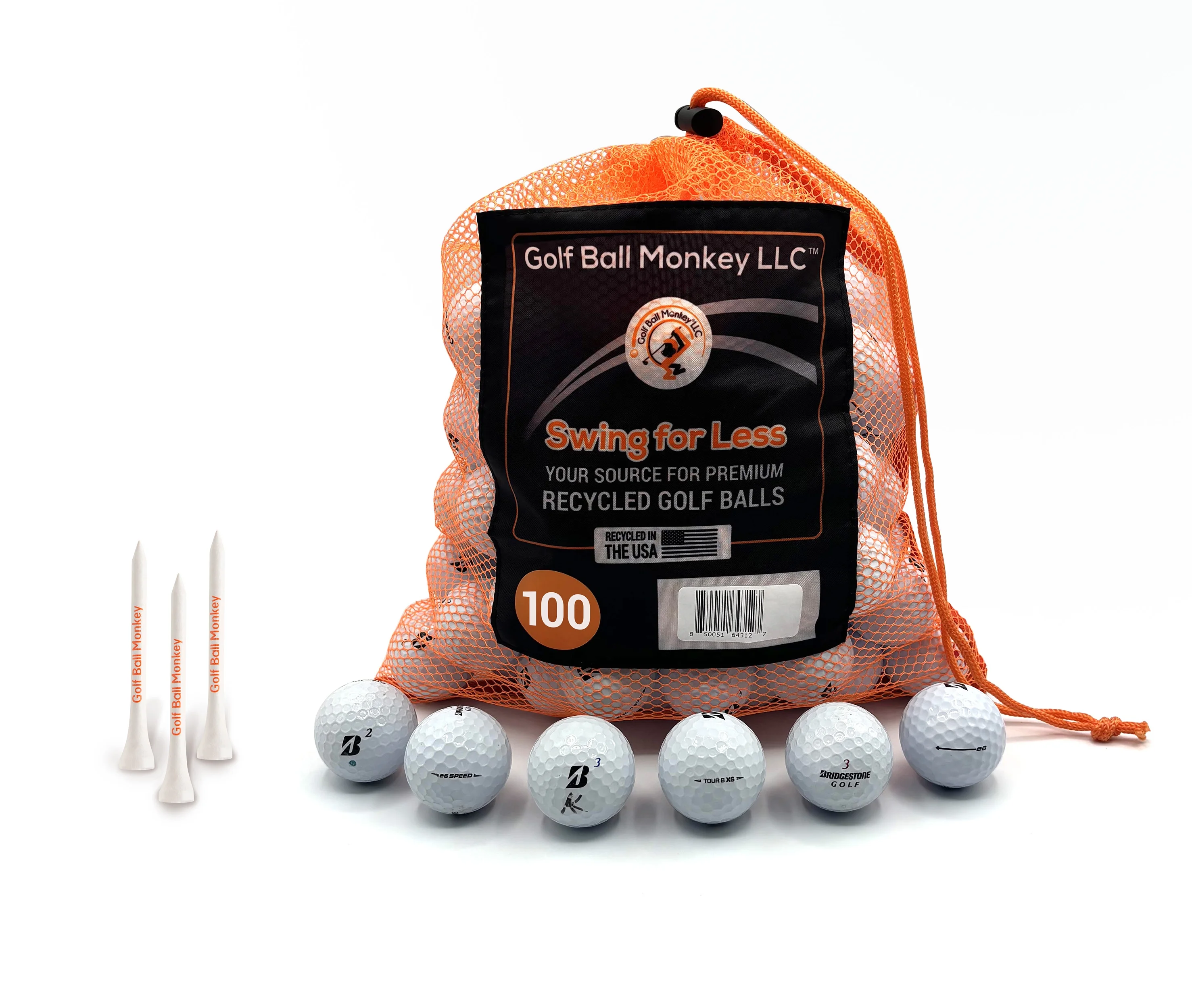 Golf Ball Monkey Cheap Recycled for Bridgestone Golf Balls White Near Mint Condition  100 Pk for Bridgestone e6, e12